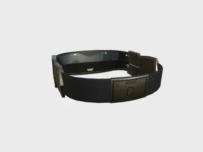 SciFi Glasses C01 Black Green - Character Design Fashion Low-poly 3D model