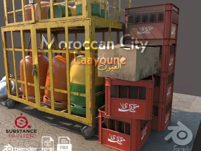 3D Gaz Propane Bottle Cage Low-poly 3D model