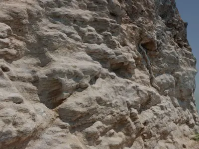 3d scanned cliff Low-poly 3D model