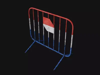 Pedestrian Guardrail Low-poly 3D model