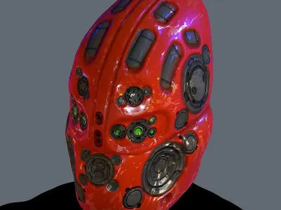 Gas mask helmet scifi Low-poly character art game space Low-poly 3D model purchase