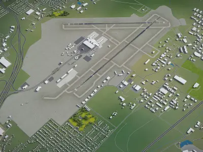 Syracuse - Hancock International Airport - SYR Low-poly 3D model