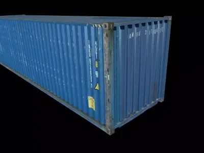 Blue Shipping Container  Low-poly 3D model