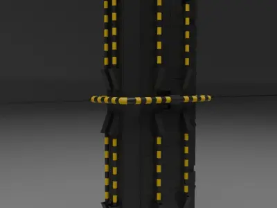 Sci Fi Industrial Columns Low-poly 3D model