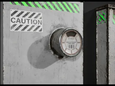 Post Apocalyptic Small Fuse Boxes Low-poly 3D model