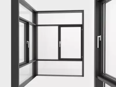 Panoramic glazing Stained glass 87 Low-poly 3D model