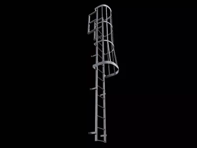 Ladder Cage - Safety Step Low-poly 3D model