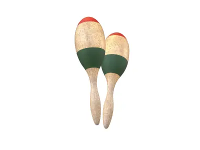 Maracas V1 001 Low-poly 3D model