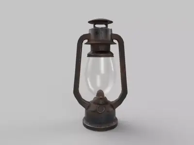 Lantern old fashioned Low-poly 3D model