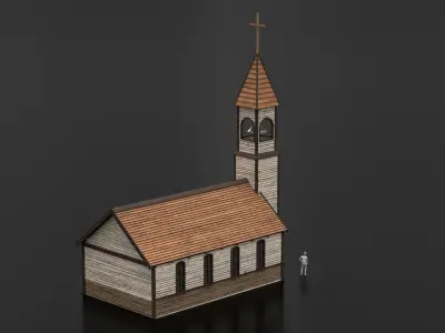 West Wild Church 02 Low-poly 3D model