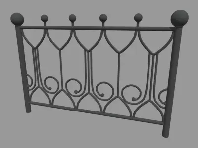 Fence 012 Low-poly 3D model