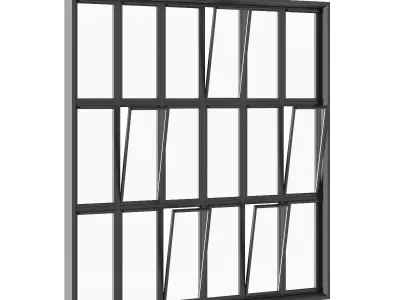 Black Metal Window 2820mm x 2820mm 3D model
