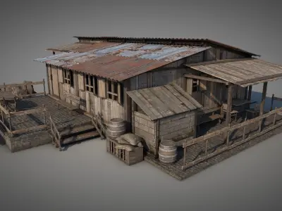 Arizona Desert Shack v5 3D model