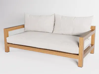 Outdoor Patio 2 Seat Sofa 3D model