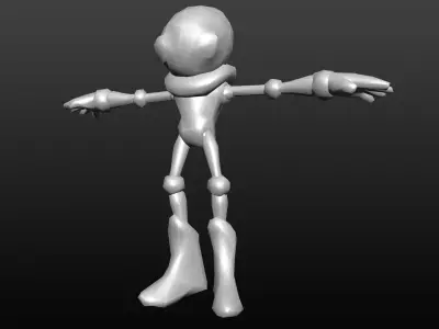 Low-Poly-Hi-Res-Mechanim alien leg Low-poly 3D model