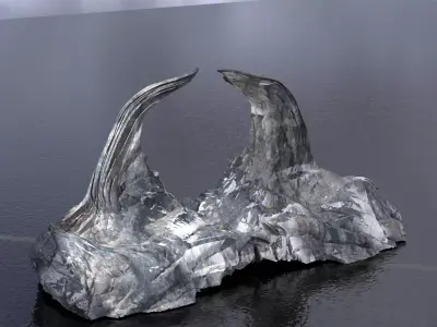 Ancient Assyria Mountain curved  3D model