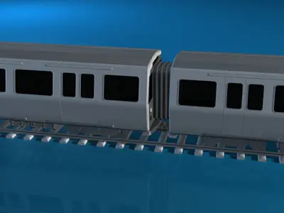 Subway station with train 3D model