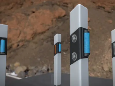 Roadside posts low-poly Low-poly 3D model