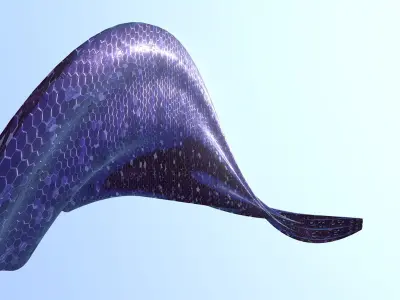 Elegant purple fantasy building 3D model