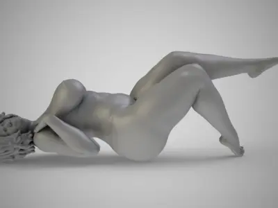 Sexy Woman Lying On Floor 3D print model