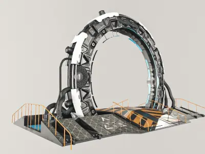 Teleporter space door Low-poly 3D model