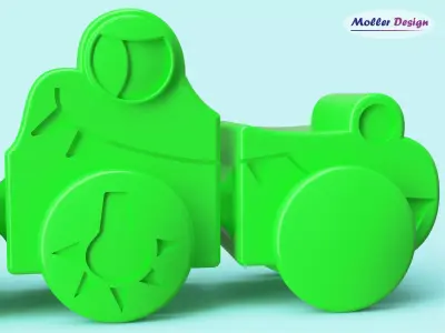 Flexible crocodile train 3D print model