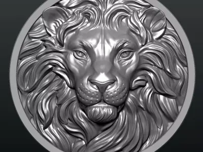  Lion Coin 3D print model