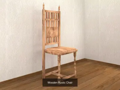 Wooden Chairs Collection 3D Model Pack