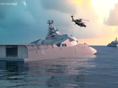  Corvette Class Rocket Ship with Helicopter 