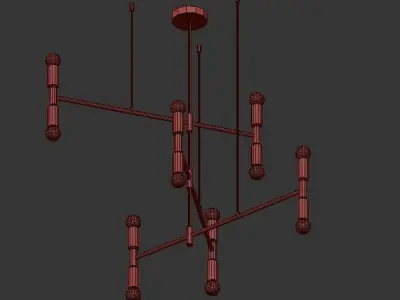 AK441 chandelier with four balls hanging from it 3D model