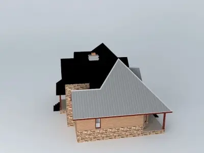 Old-style two story house Free 3D model