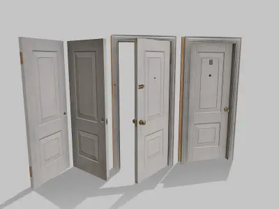 Door white 02 Low-poly 3D model
