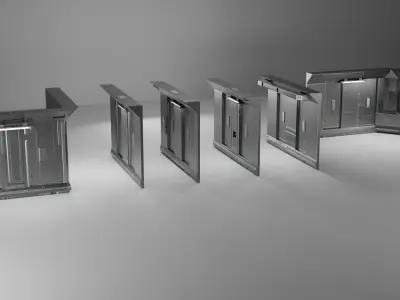 Sci-fi Modular interior wall pack Low-poly 3D model