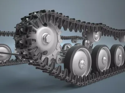 SU-76 and Tank T-70 Chassis High-Poly 3D model