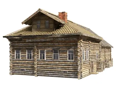 6 Old raw wooden house pack collection da1