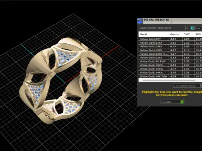 Tri Light Geometric Gold Ring   3D print model