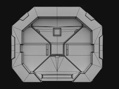 Sci-Fi Door 01  Low-poly 3D model