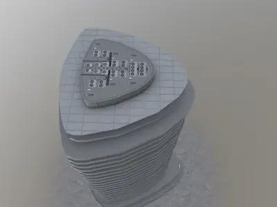 London Lombard Tower Low-poly 3D model