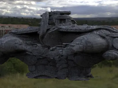 Prometheus Ship architecture  low Polly 3D model