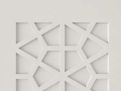 Interior door with Arabic pattern 3D model