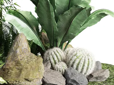 Stone and Bush Pack 20 3D model