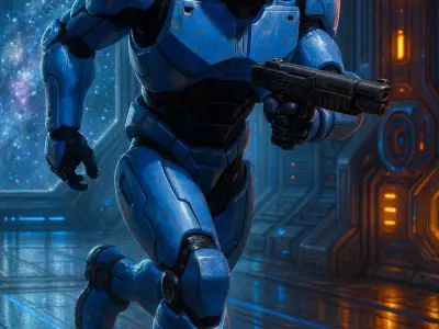 ROBOT POLICE Low-poly 3D model