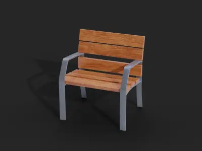 Collection of three Tropical benches Low-Poly Low-poly 3D model