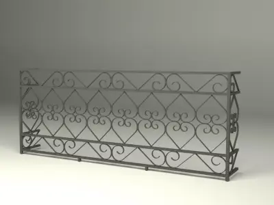 Handrail wrought iron railing 3D model