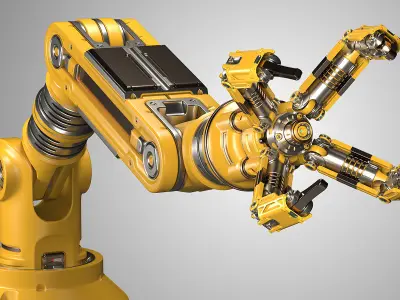 Robotic Arm Rigged and Animated 3D model
