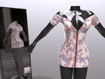 Female Clothing Low-poly 3D model