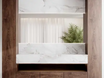 Bathroom furniture by inbani faucet set 83 Low-poly 3D model