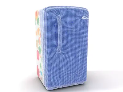 Vintage Floral Refrigerator model pack Low-poly 3D model