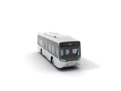 Sleek Silver Bus model pack Low-poly 3D model