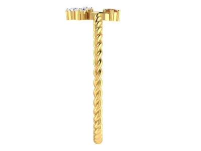 Light Weight Yellow Gold Diamond Ring  -EZ LR-31 3D print model